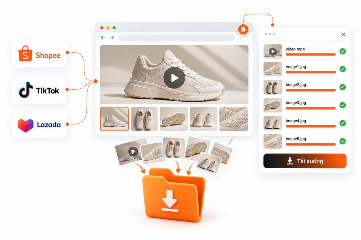 Tải video và toàn bộ ảnh sản phẩm Shopee về máy bằng AutoShopee Kit